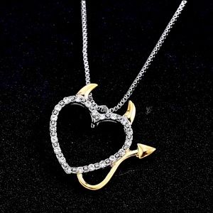 Sterling Silver Devil Heart Necklace for Girls or Women